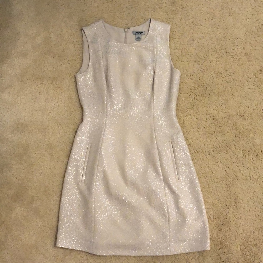 DKNY Cream Shimmer Dress Size 0